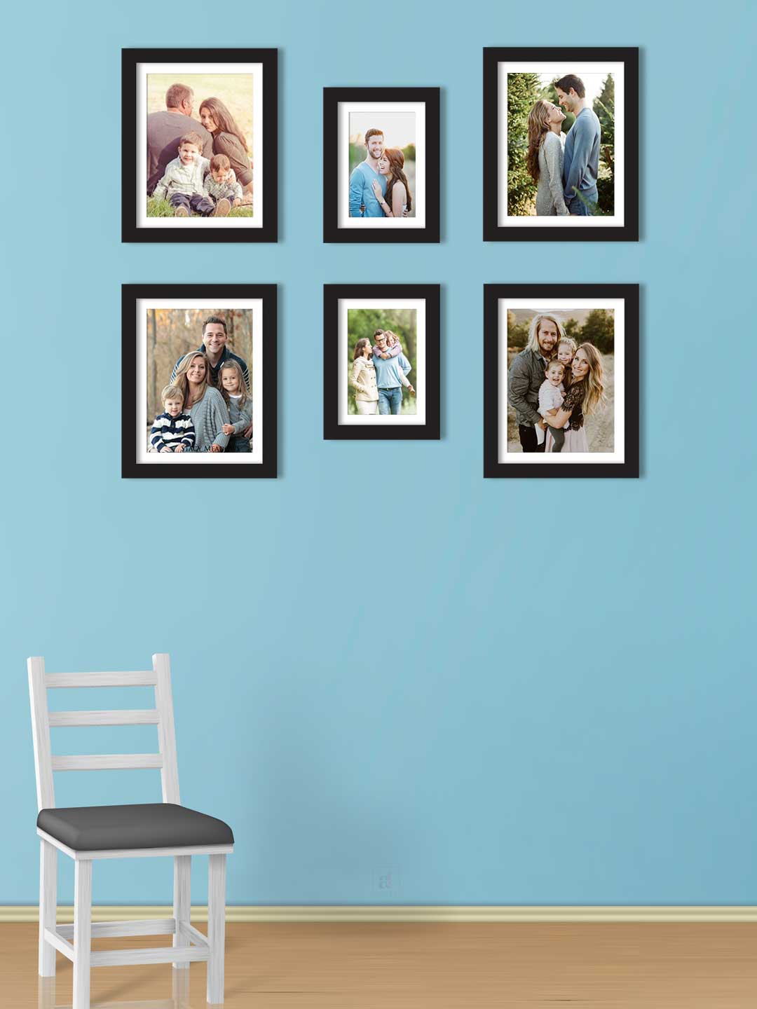 

Art Street Set Of 6 Black Solid Individual Wall Photo Frames