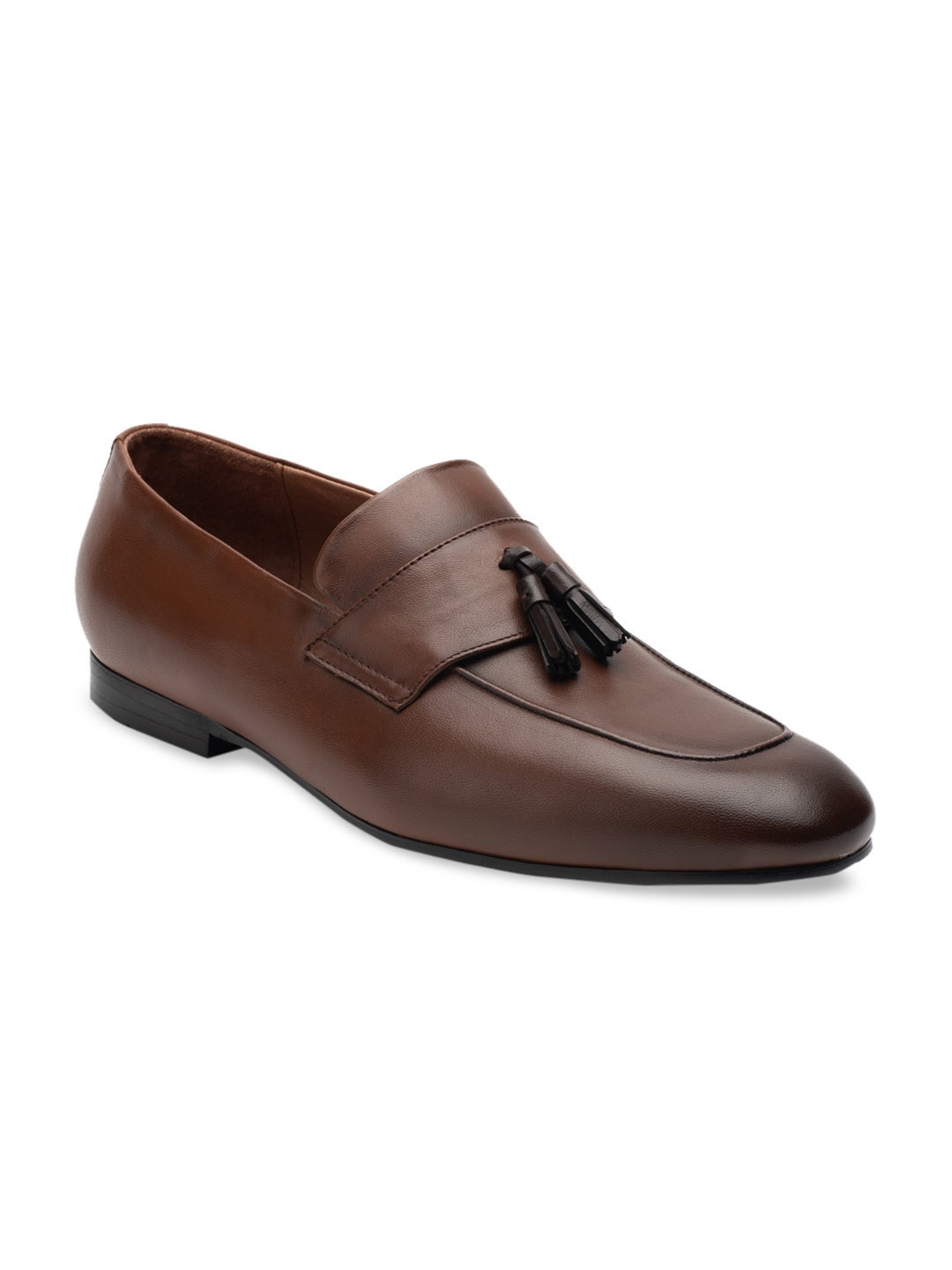

Heel & Buckle London Men Coffee Brown Solid Leather Formal Loafers
