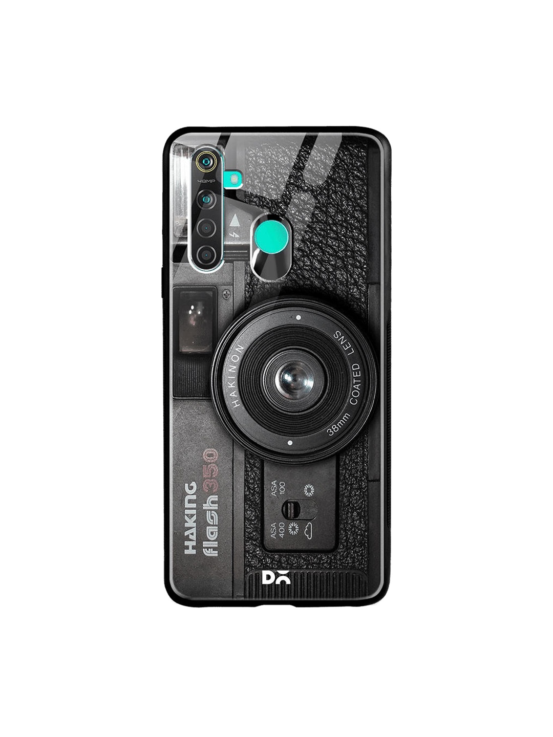 

DailyObjects Black & Grey Camera Oppo Realme 5 Pro Glass Mobile Cover