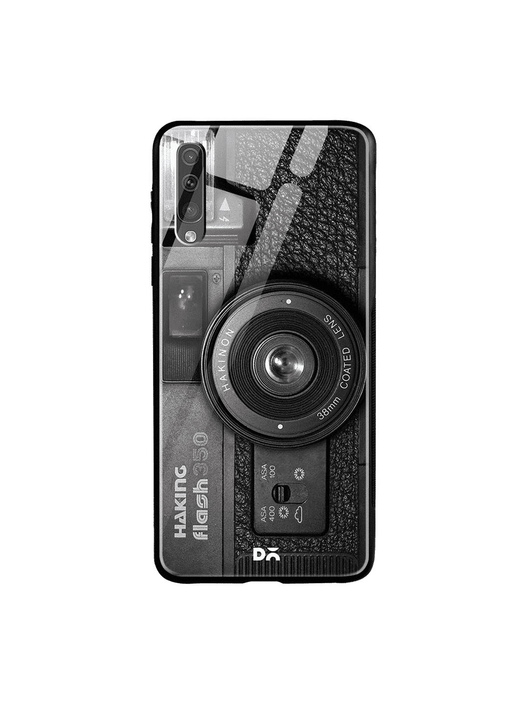 

DailyObjects Black & Grey Camera Samsung Galaxy A50s Glass Mobile Cover