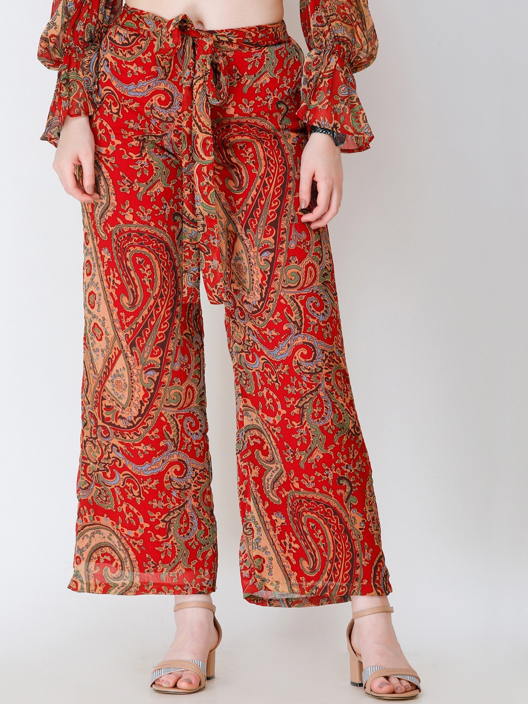 

SCORPIUS Women Multicoloured Printed Flared Palazzos, Multi