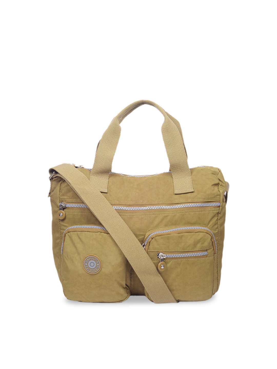 BAHAMA Crinkle Range Khaki Green Solid Messenger Bag