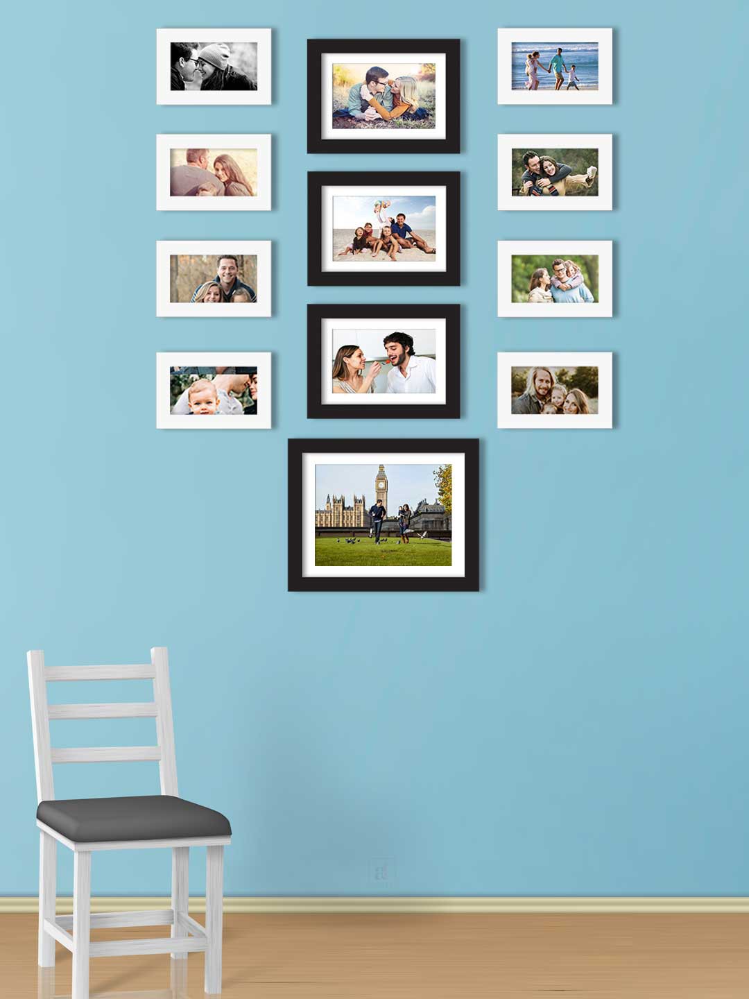 

Art Street Set of 12 White & Black Individual Photo Frames