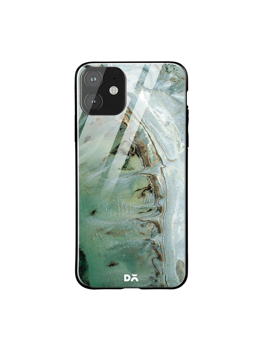 

DailyObjects Sea Green & Brown Beach Marble iPhone 11 Glass Case