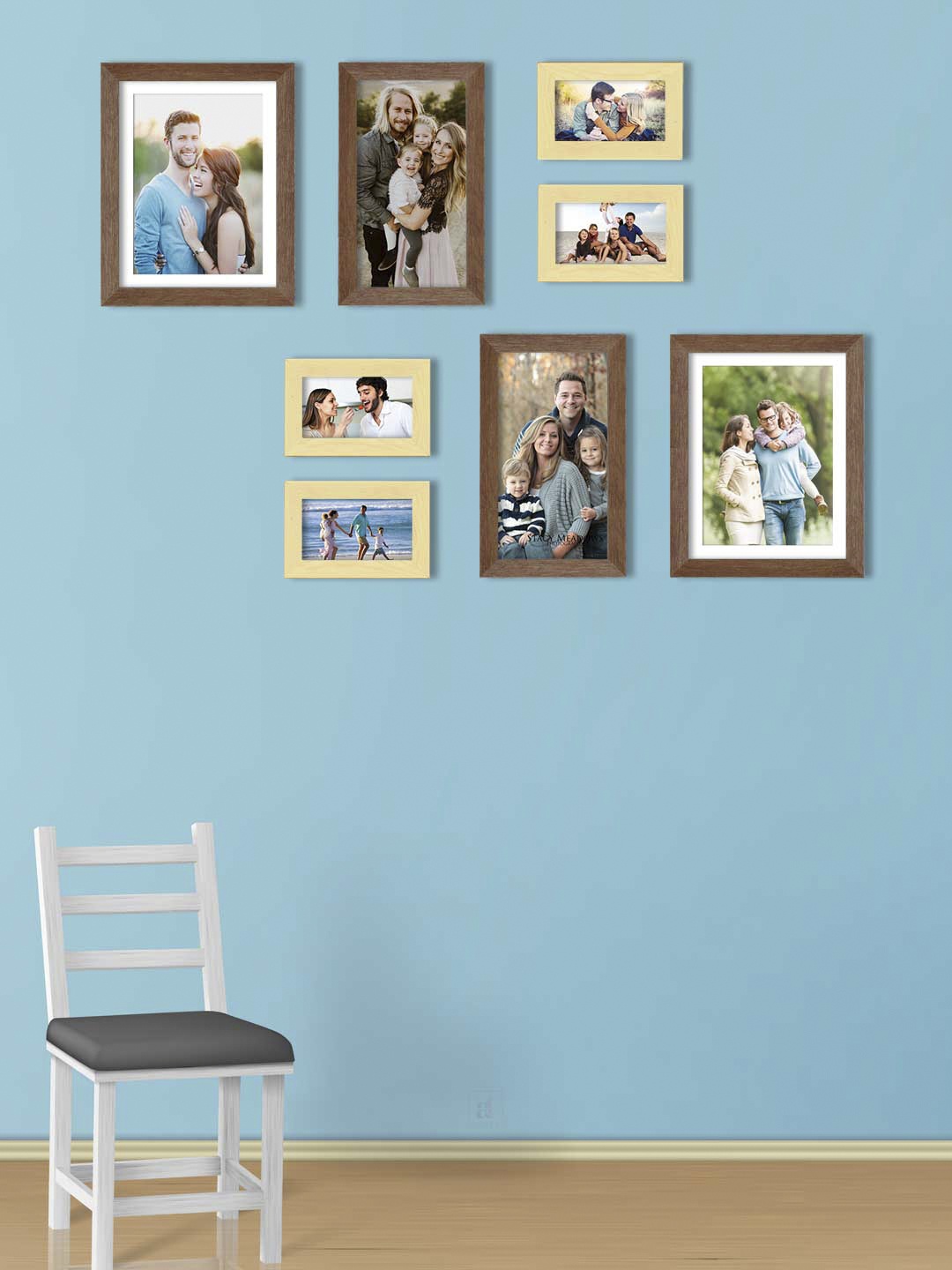 

Art Street Set Of 8 Brown & Beige Solid Individual Wall Photo Frames