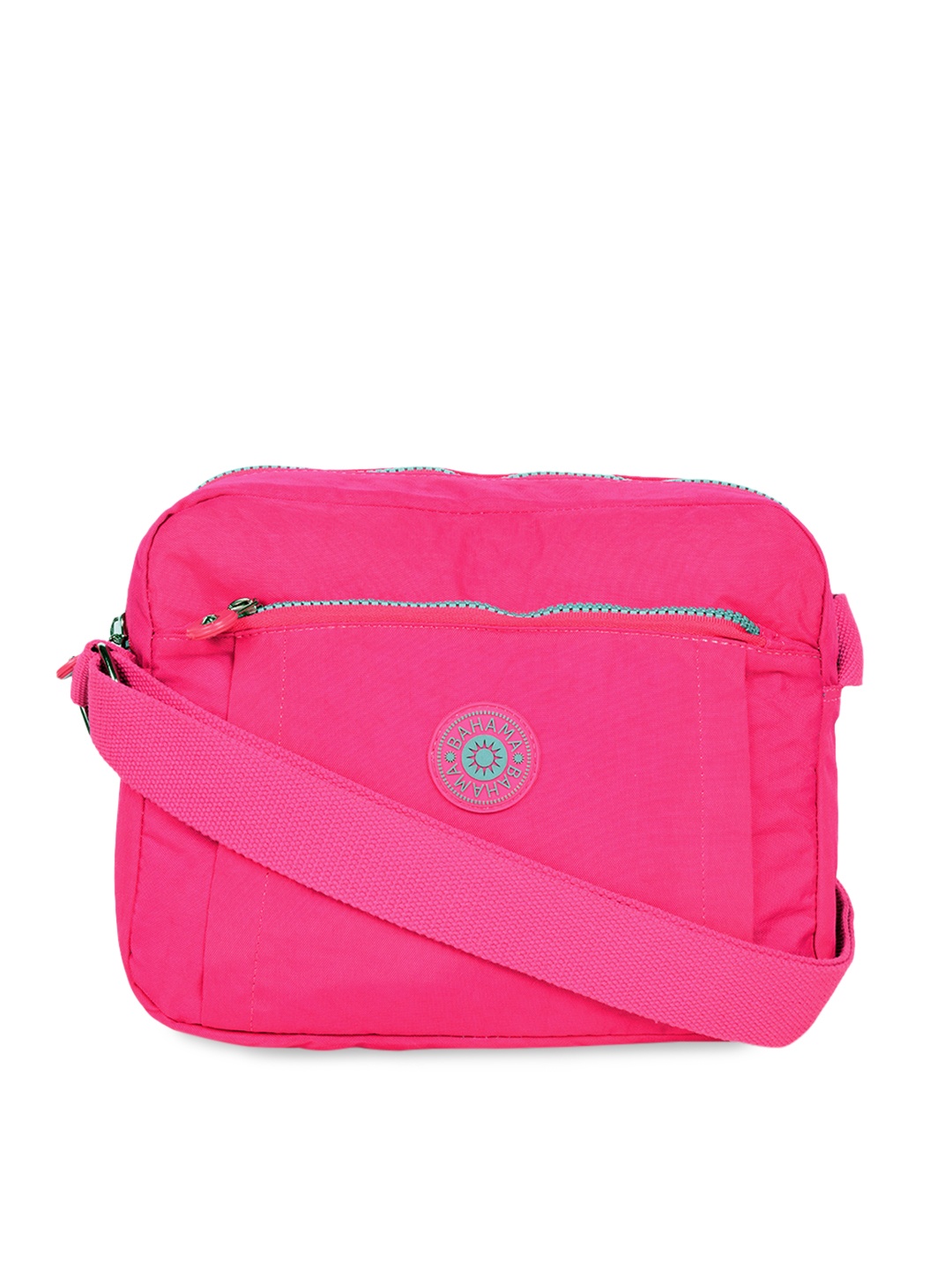 

BAHAMA Crinkle Range Fuchsia Pink Solid Messenger Bag