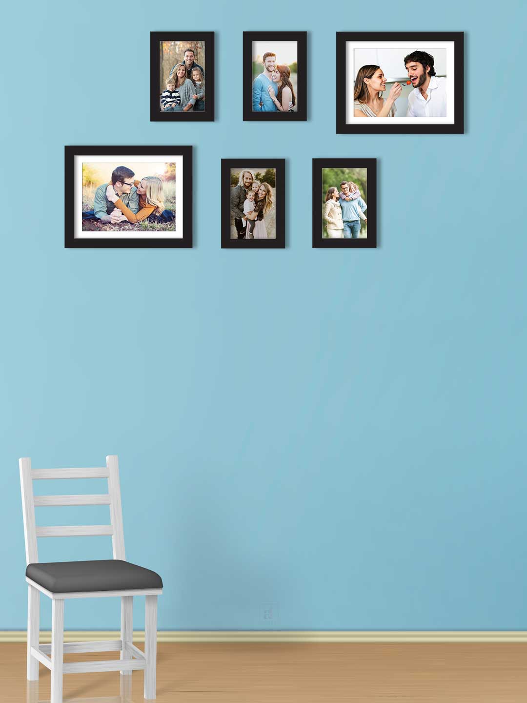 

Art Street Set Of 6 Black Solid Individual Wall Photo Frames