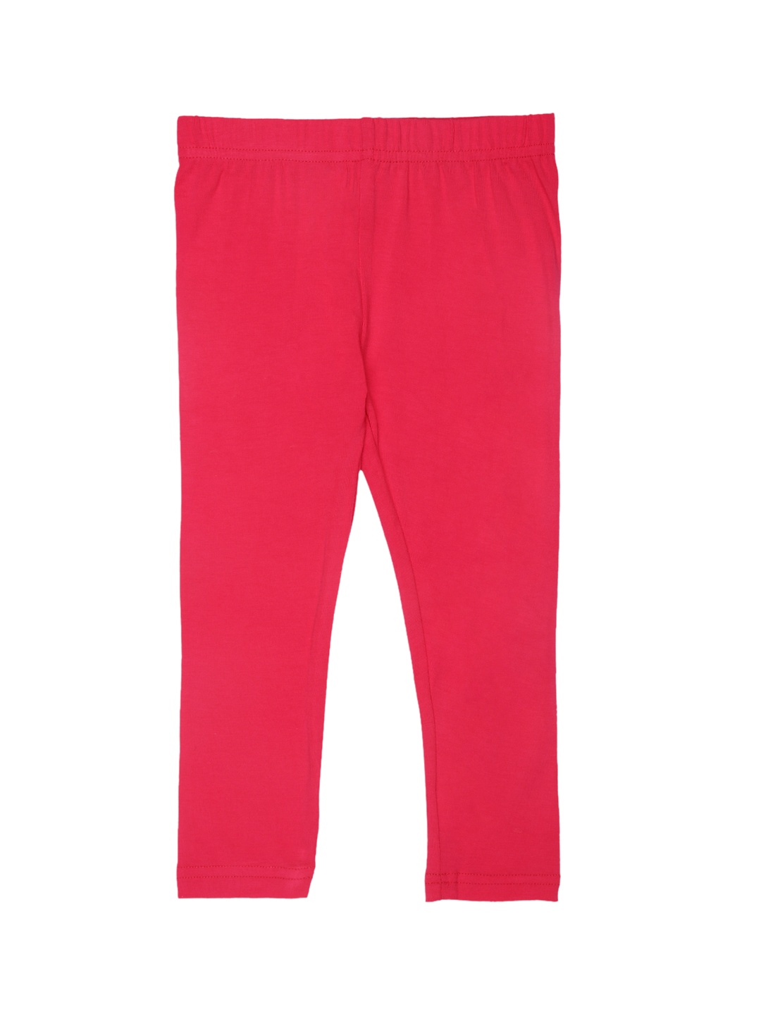 De Moza Girls Fuchsia Pink Solid Ankle-Length Leggings