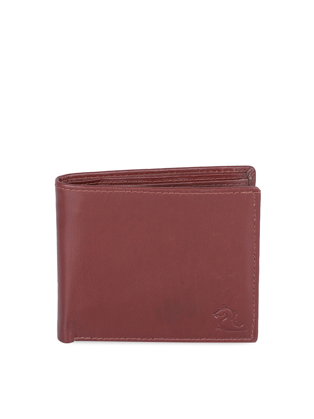 

Kara Men Tan Brown Solid Leather Two Fold Wallet