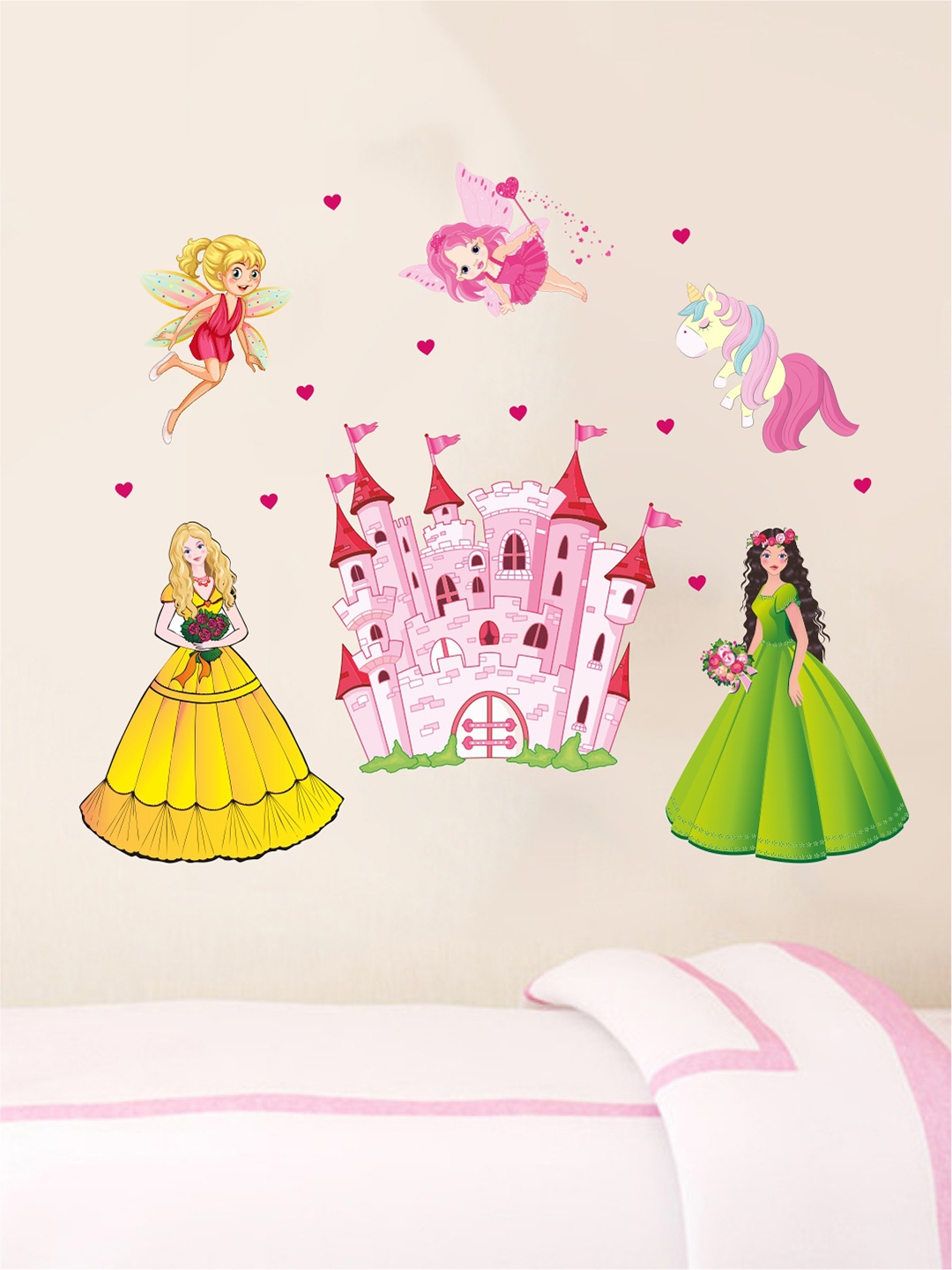 rawpockets Multicoloured Fairies Castle Wall Stickers, Multi