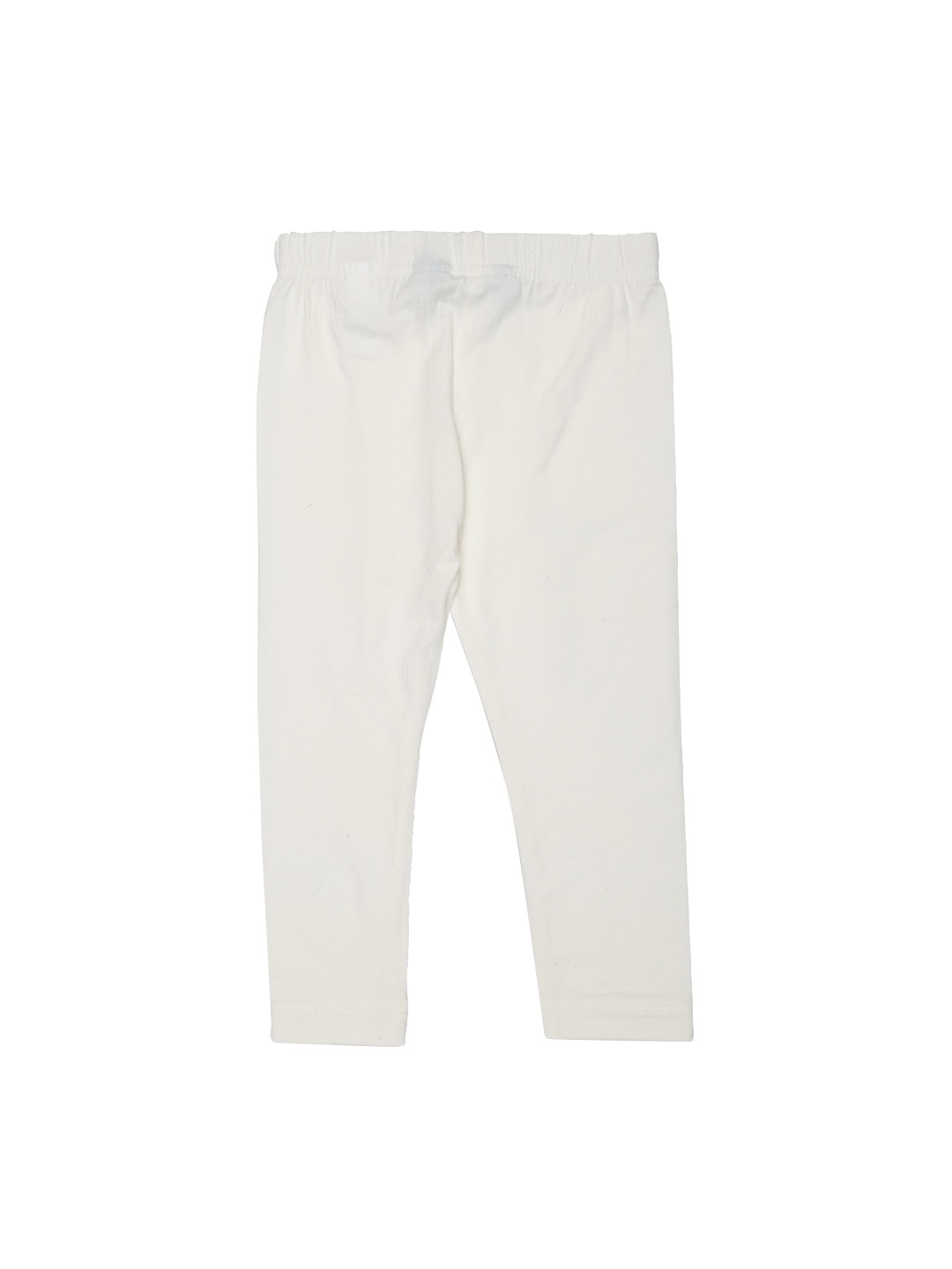 

De Moza Girls Off White Solid Ankle-Length Leggings