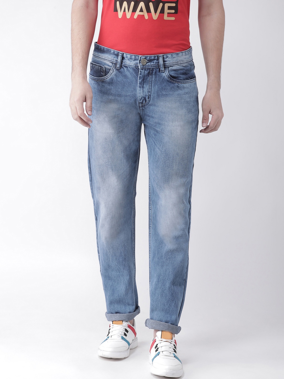 FEVER Men Blue Straight Fit Mid-Rise Clean Look Jeans
