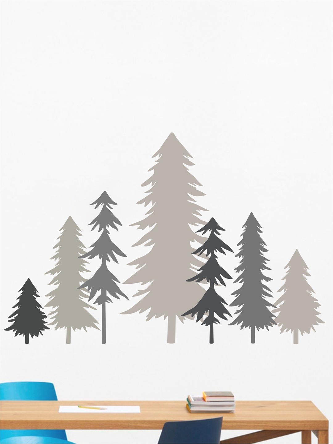 

rawpockets Multicoloured Pine Tree Wall Stickers, Multi