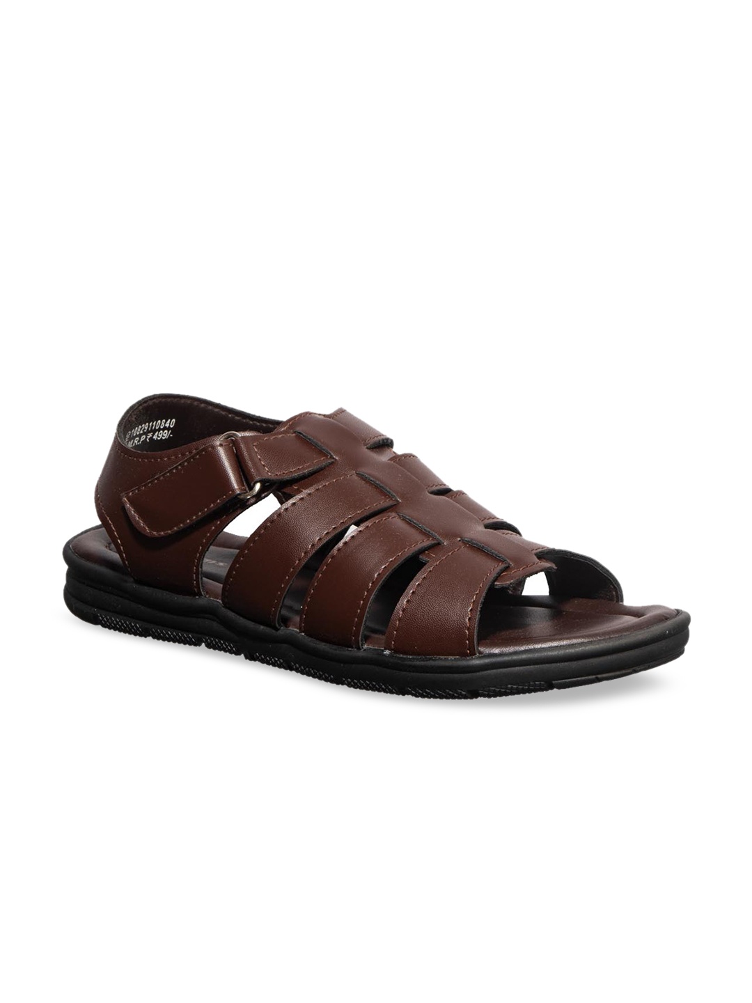 

Khadims Men Brown Leather Fisherman Sandals