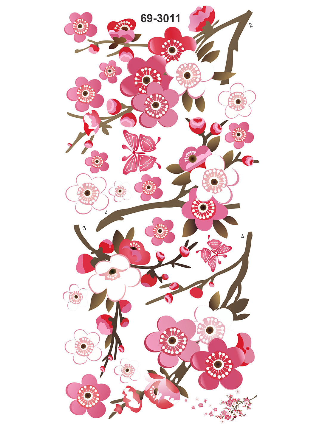 

WALLSTICK Pink & Brown Floral Large Vinyl Sticker