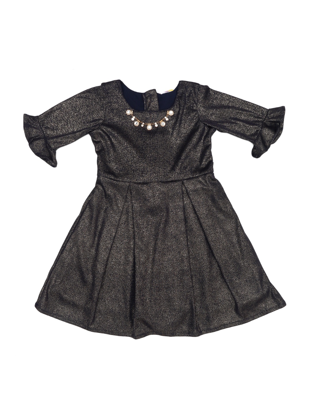 

Doodle Girls Navy Blue Embellished Fit and Flare Dress