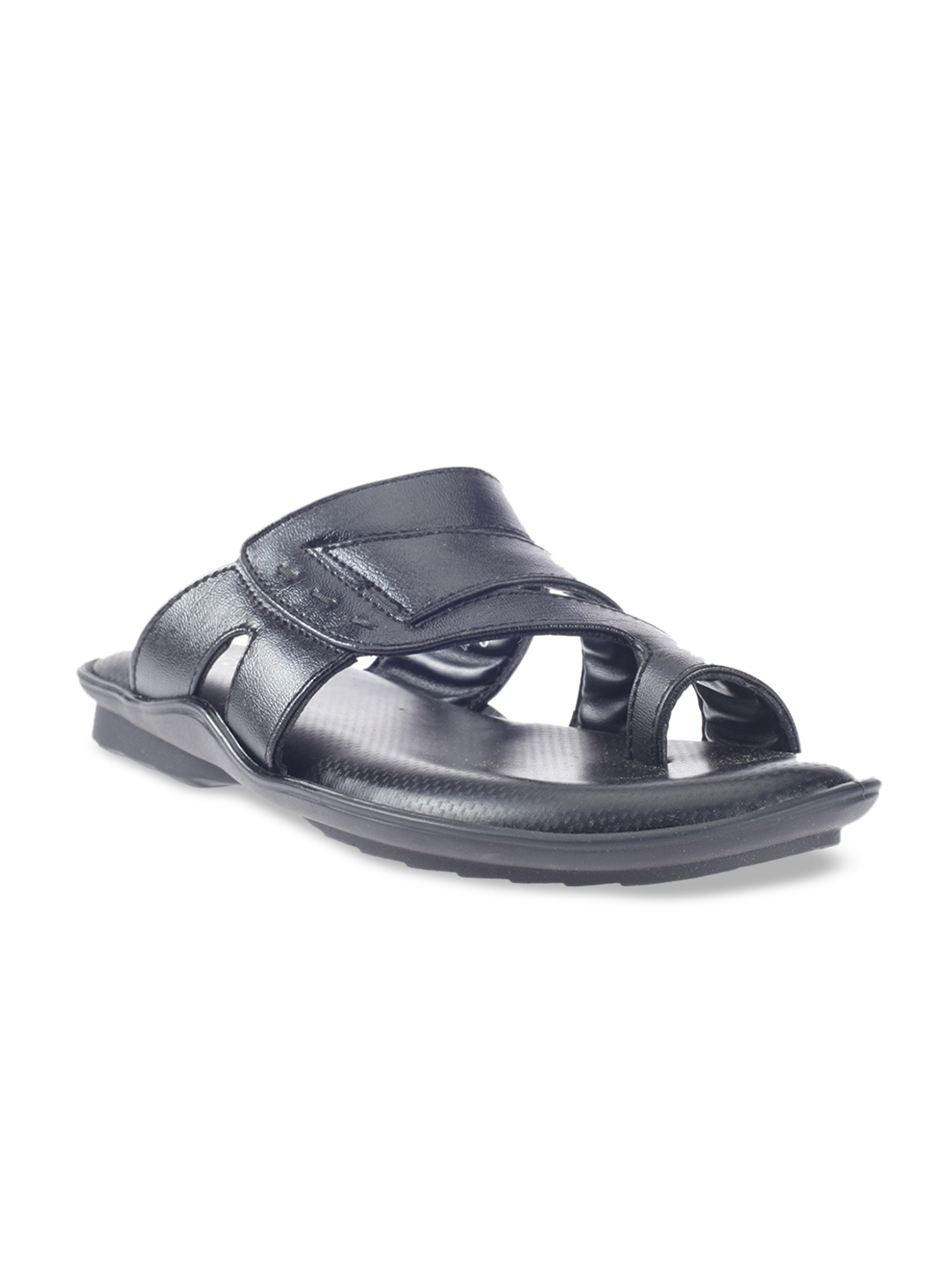 Khadims Men Black Solid Comfort Sandals