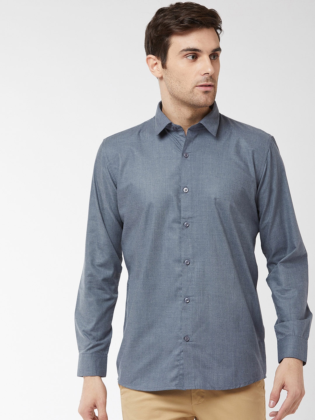 

SOJANYA Men Blue Classic Regular Fit Solid Casual Shirt