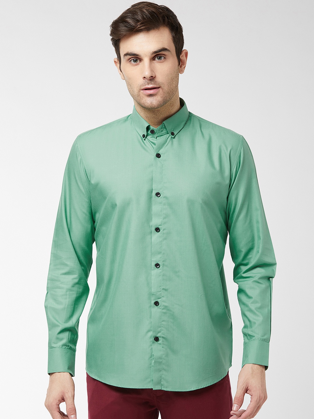 

SOJANYA Men Green Classic Regular Fit Solid Casual Shirt