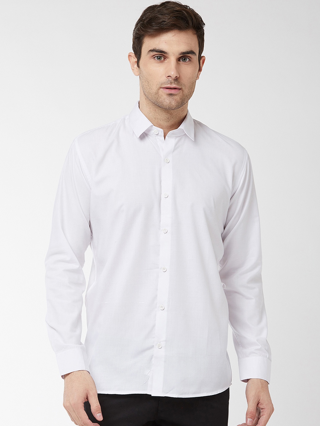 

SOJANYA Men White Classic Regular Fit Solid Casual Shirt