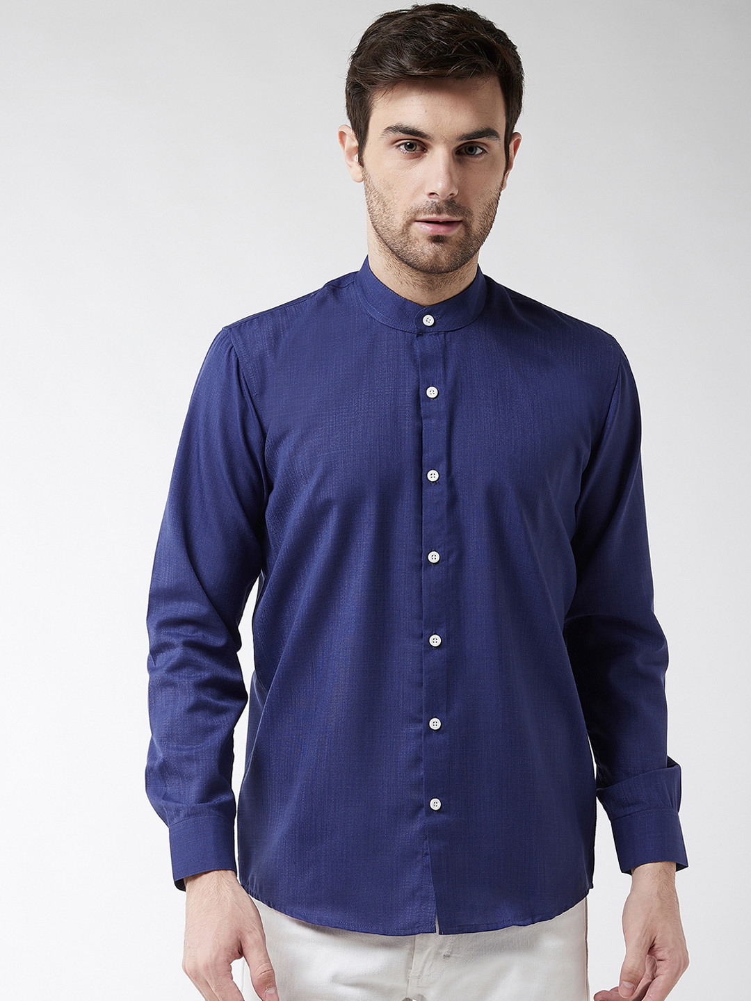 

SOJANYA Men Navy Blue Classic Regular Fit Solid Casual Shirt