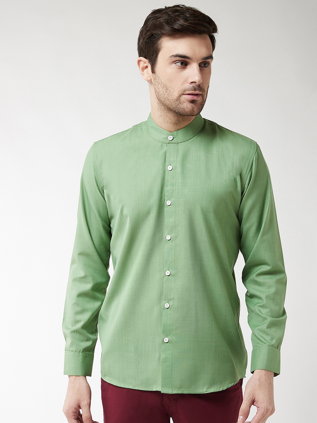 

SOJANYA Men Green Regular Fit Solid Casual Shirt