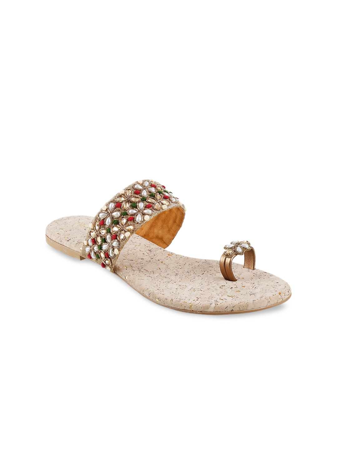 

Metro Women Gold-Toned Solid One Toe Flats