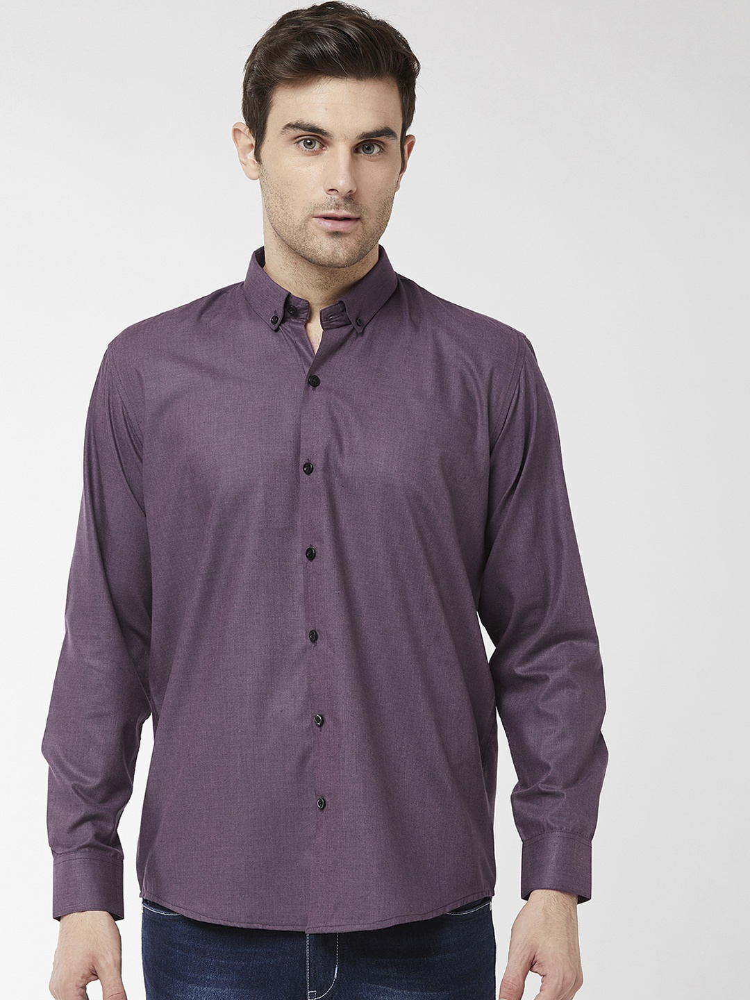 

SOJANYA Men Purple Classic Regular Fit Solid Casual Shirt
