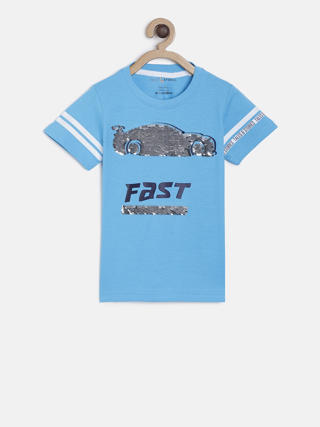 

TALES & STORIES Boys Blue Printed Round Neck T-shirt