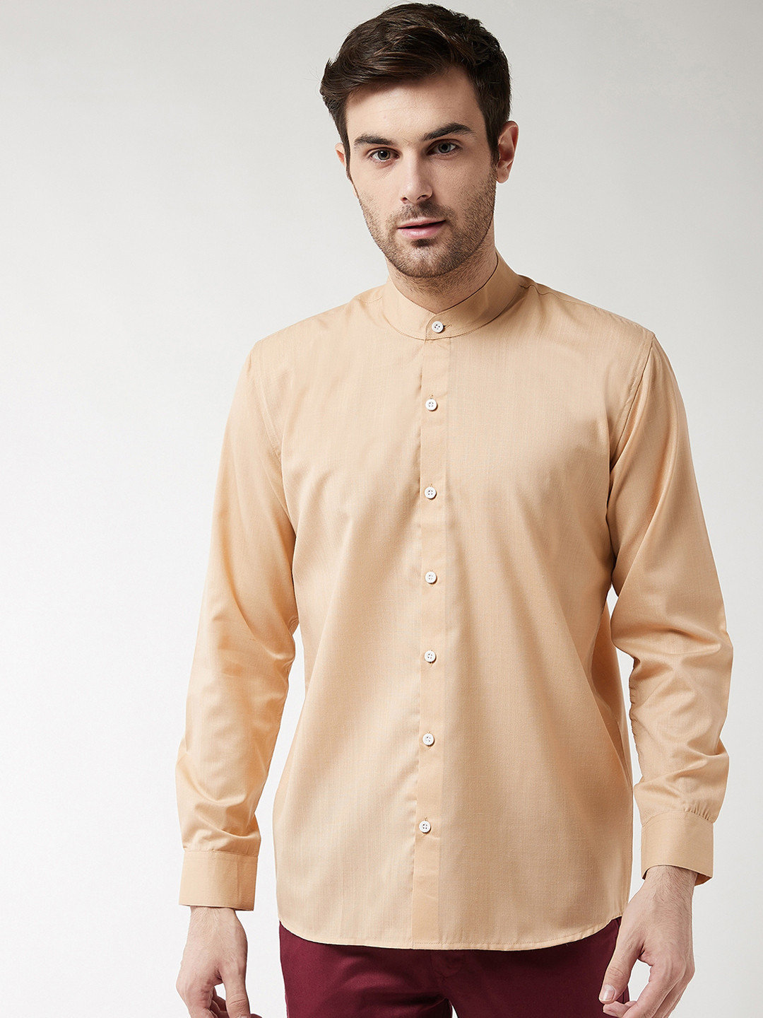 

SOJANYA Men Beige Classic Regular Fit Solid Casual Shirt