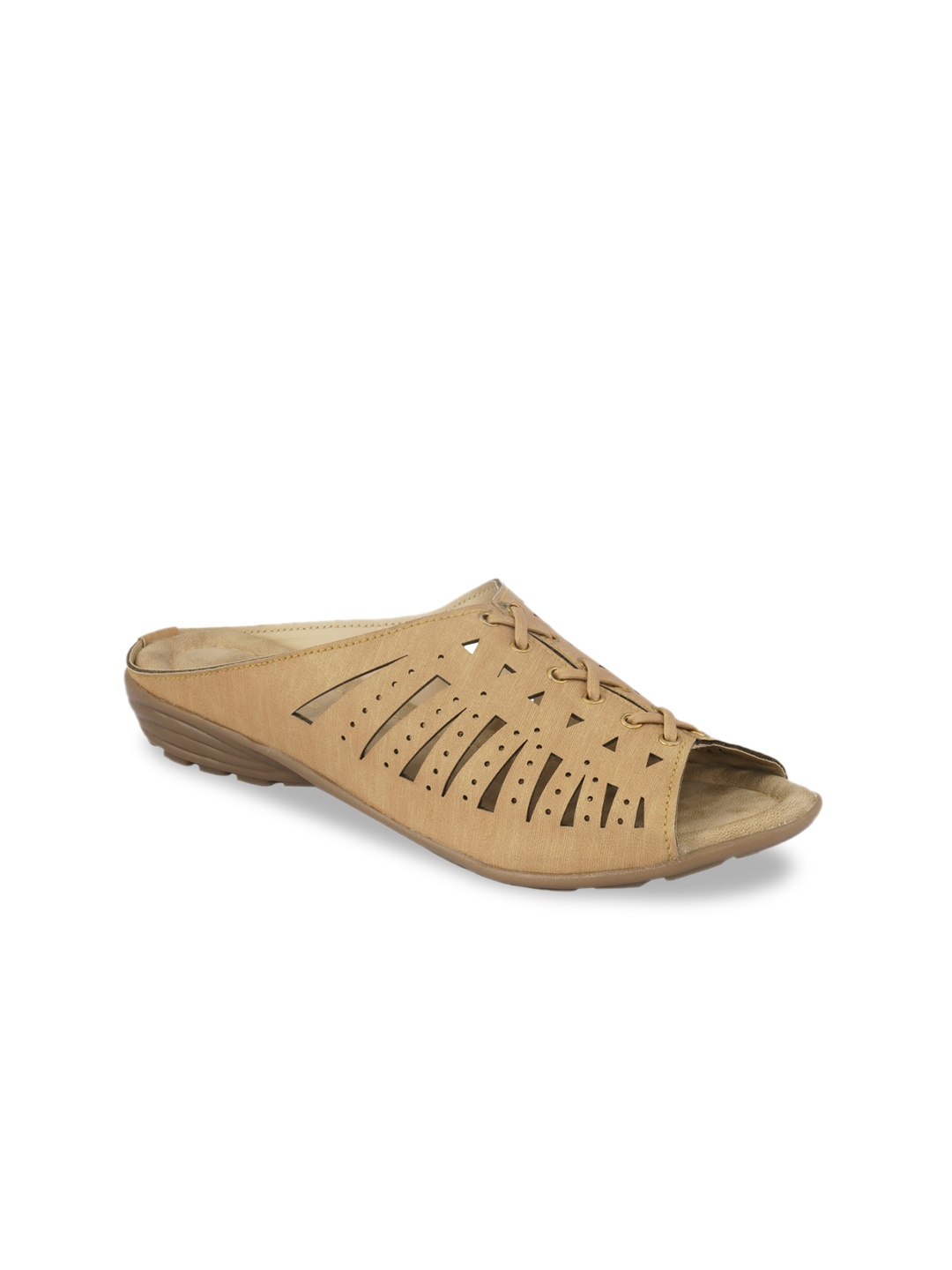 

Khadims Women Beige Solid Mules