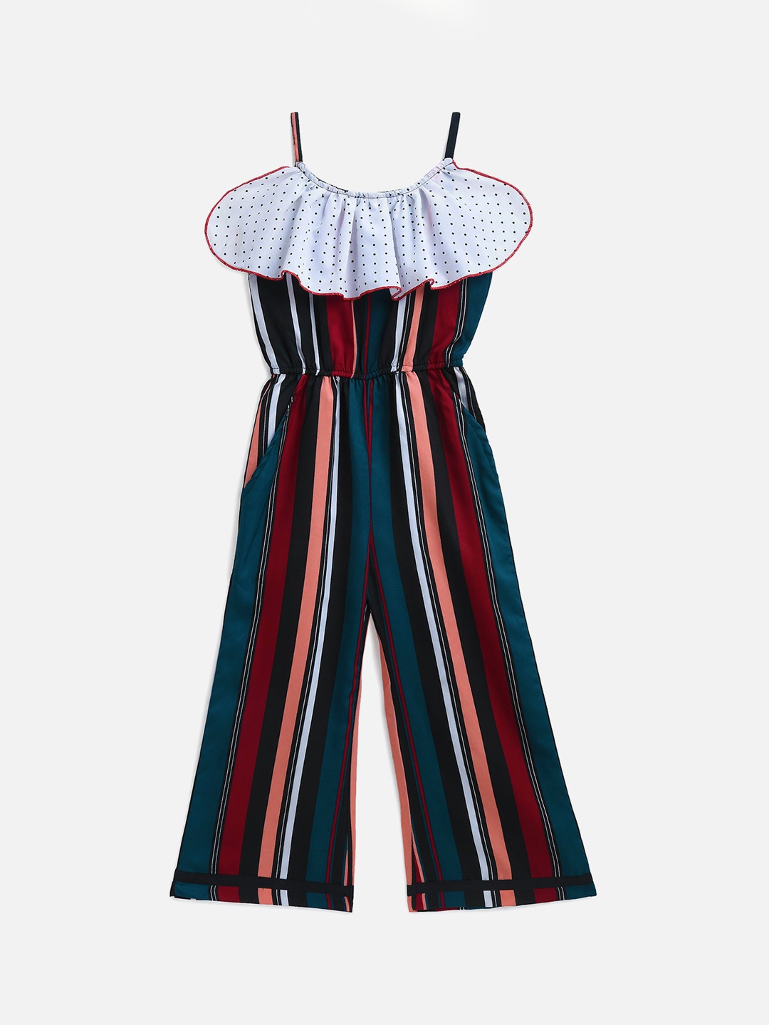 

KIDSCRAFT Girls MultiColoured Self Design Jumpsuit, Multi