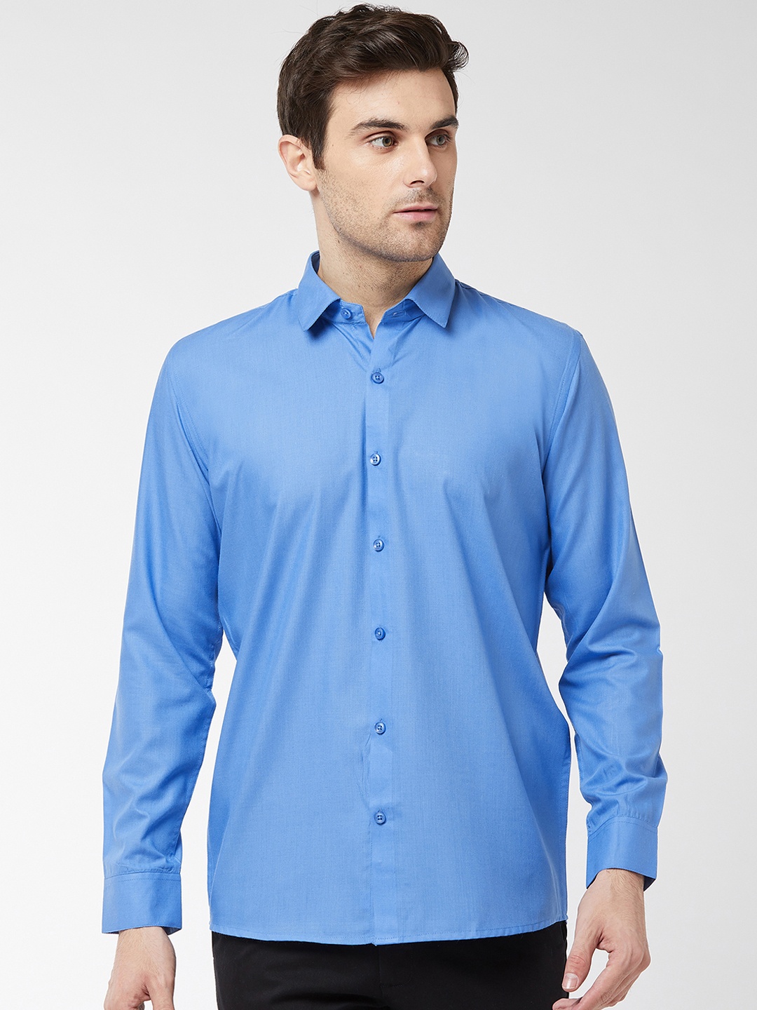 

SOJANYA Men Blue Classic Regular Fit Solid Casual Shirt