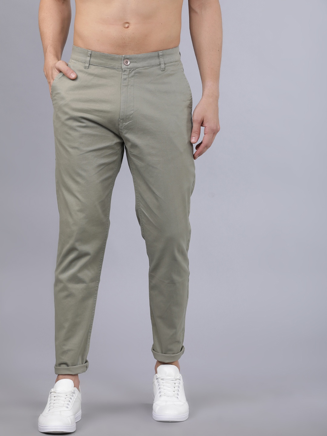

Horsefly Men Grey Tapered Fit Solid Regular Trousers