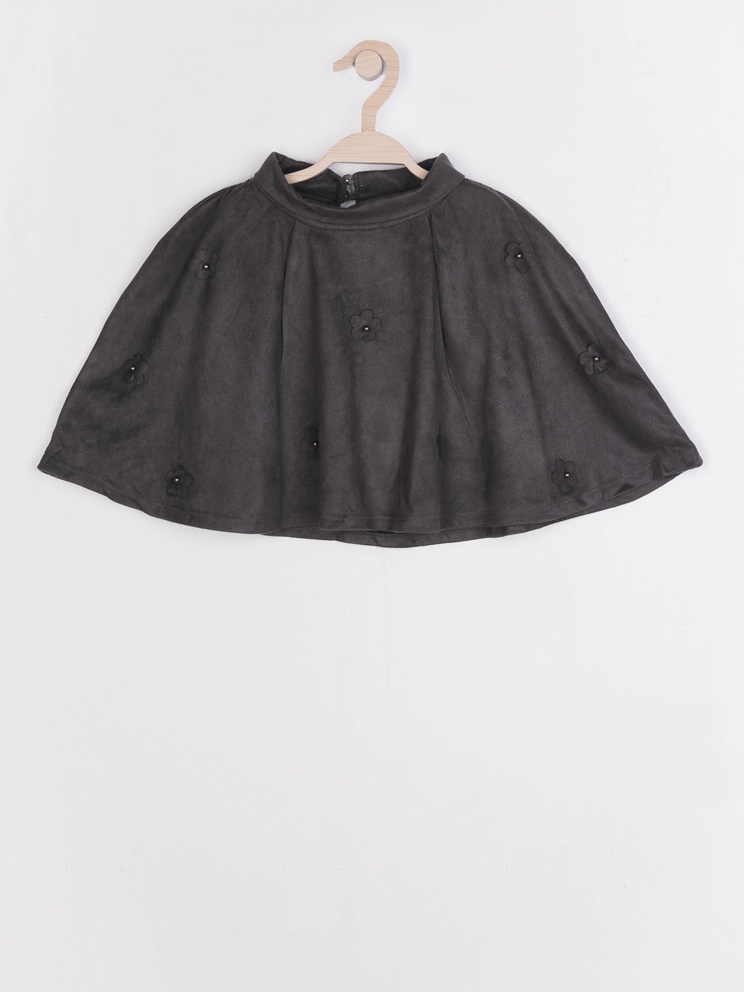 Peppermint Girls Grey Printed Cape Top