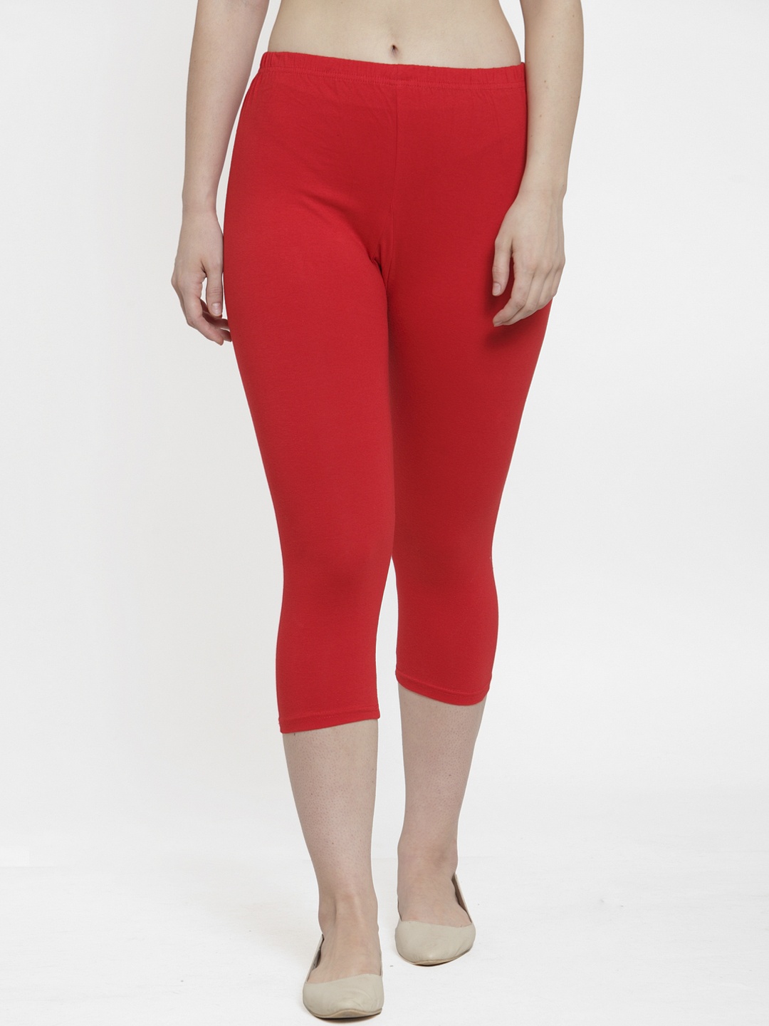 

GRACIT Women Red Solid Regular Fit Leggings