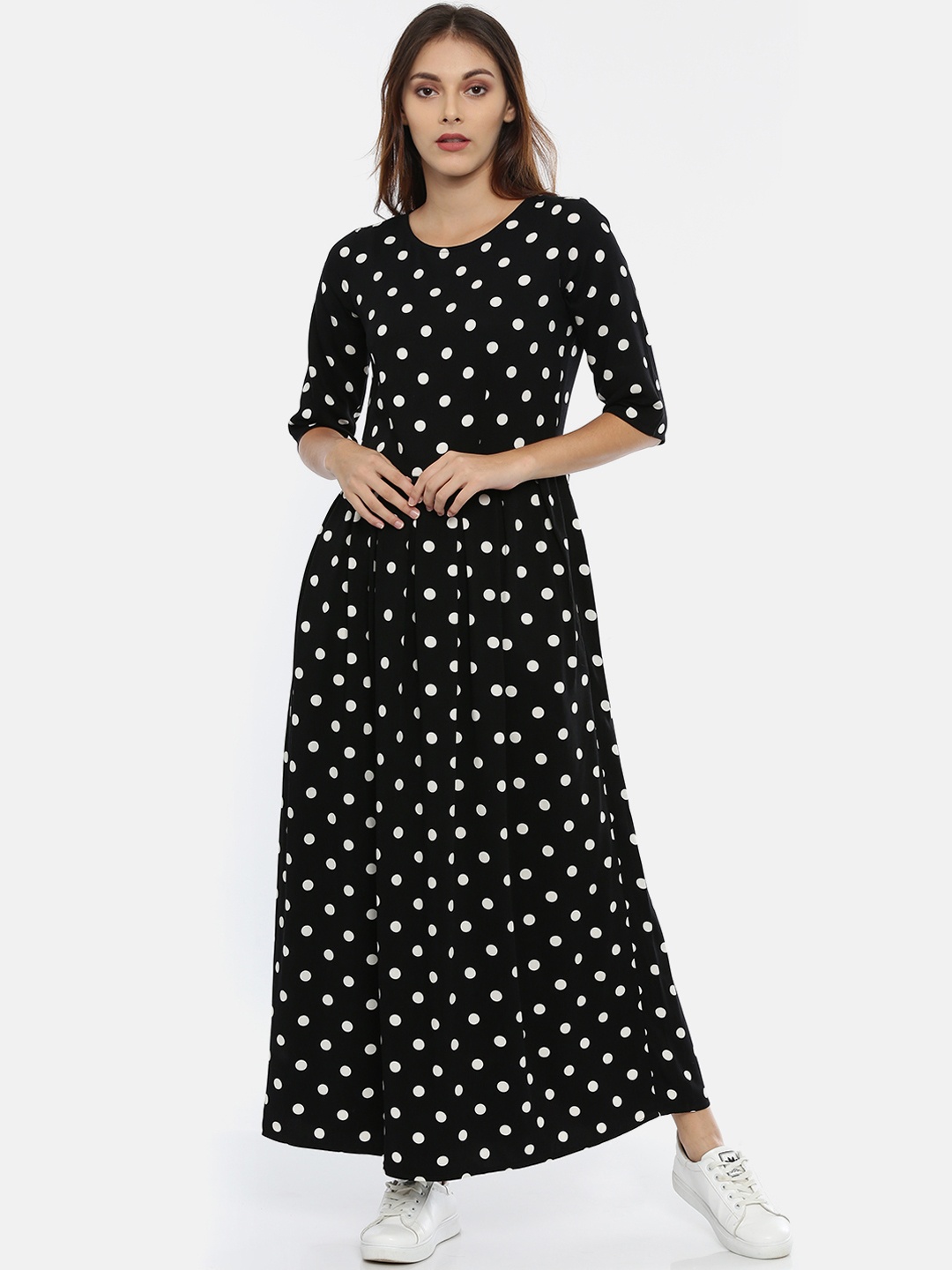 IDK Women Black Printed Maxi Dress