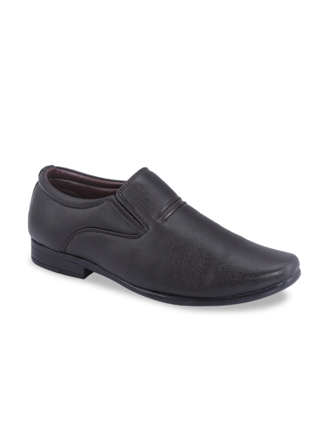 

Khadims Men Black Solid Formal Slip-Ons