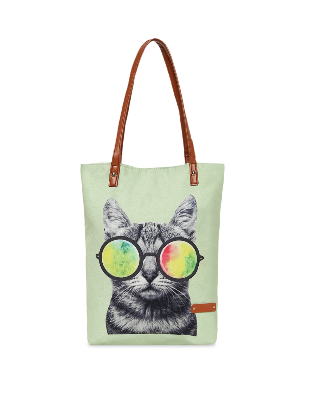 

KLEIO Green Printed Tote Bag