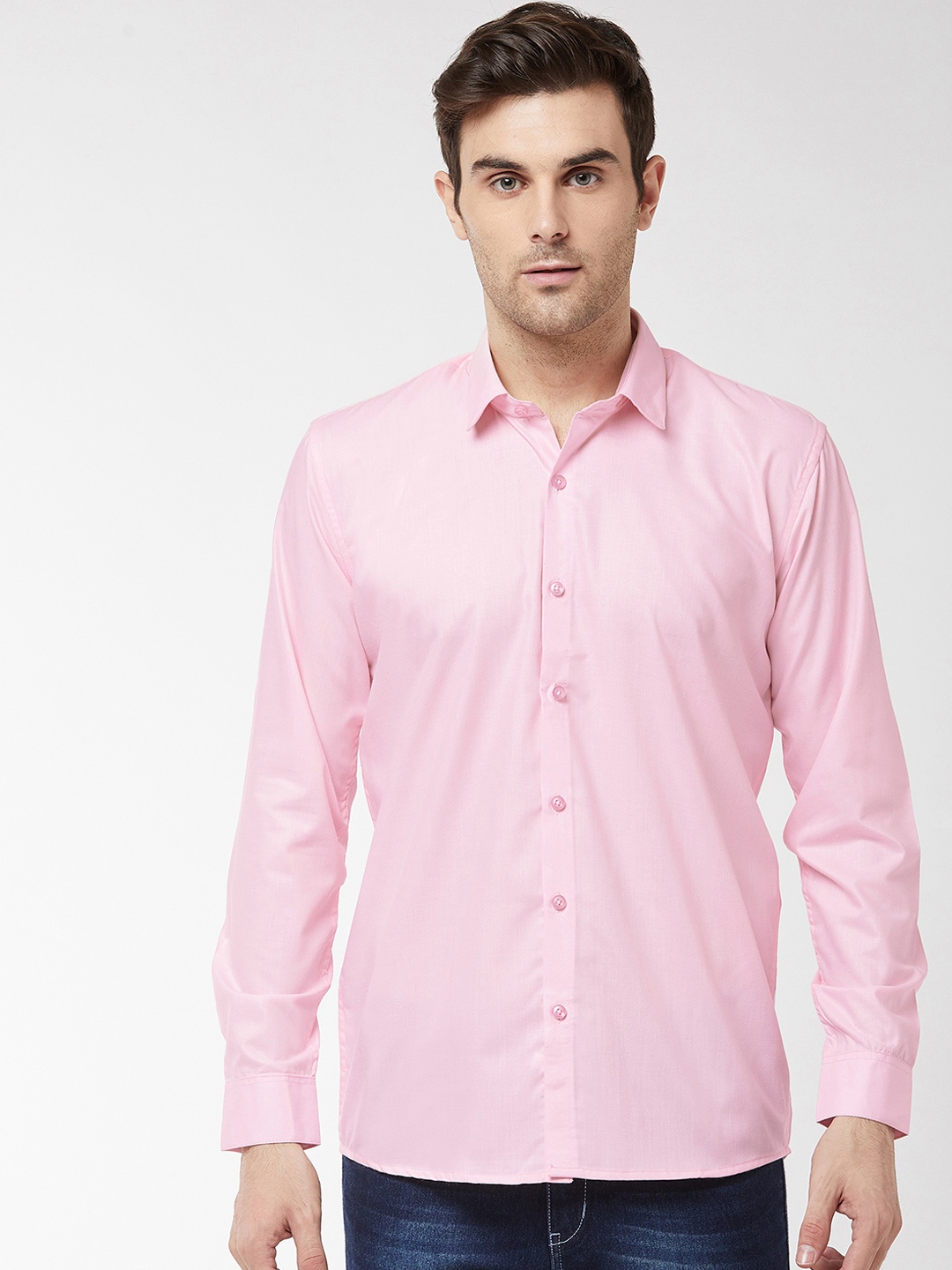 

SOJANYA Men Pink Solid Regular Fit Casual Shirt