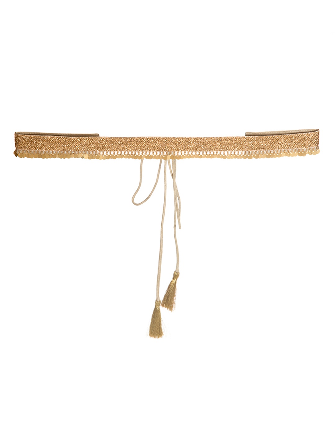 

INDYA Women Gold-Toned Glitter Sequin Lace Embellished Ethnic Belt