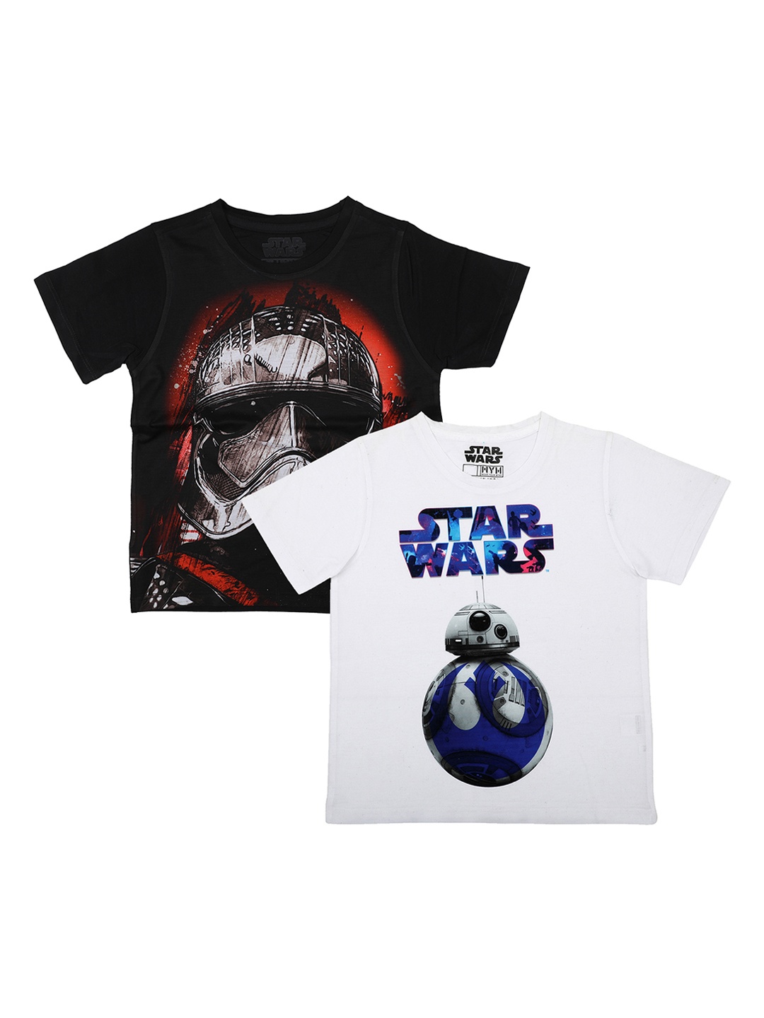 

YK Star Wars Boys Pack of 2 Mandalorian Print Round Neck T-shirt, Multi