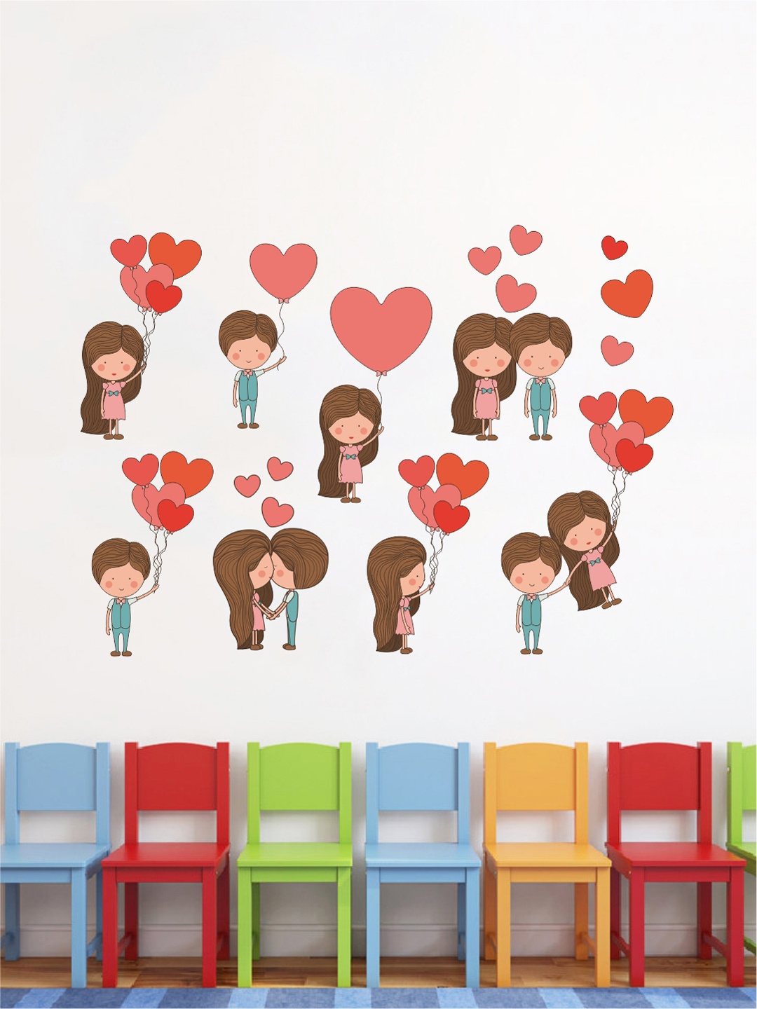 

rawpockets Multicolour Love Couples Wall Stickers, Multi
