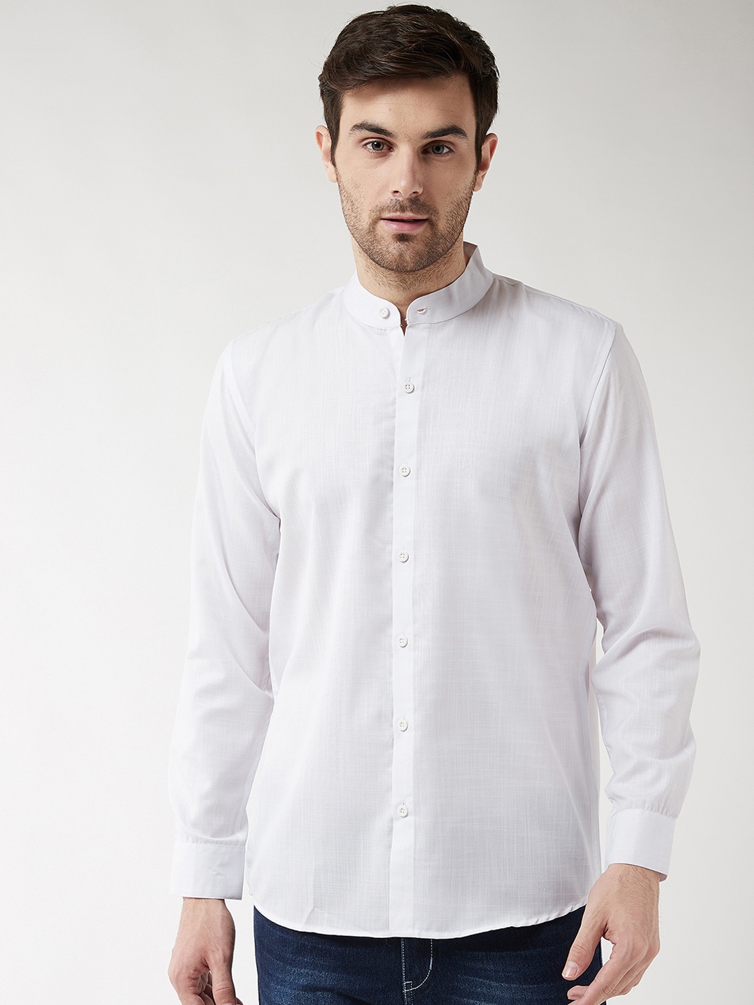 

SOJANYA Men White Classic Solid Casual Shirt