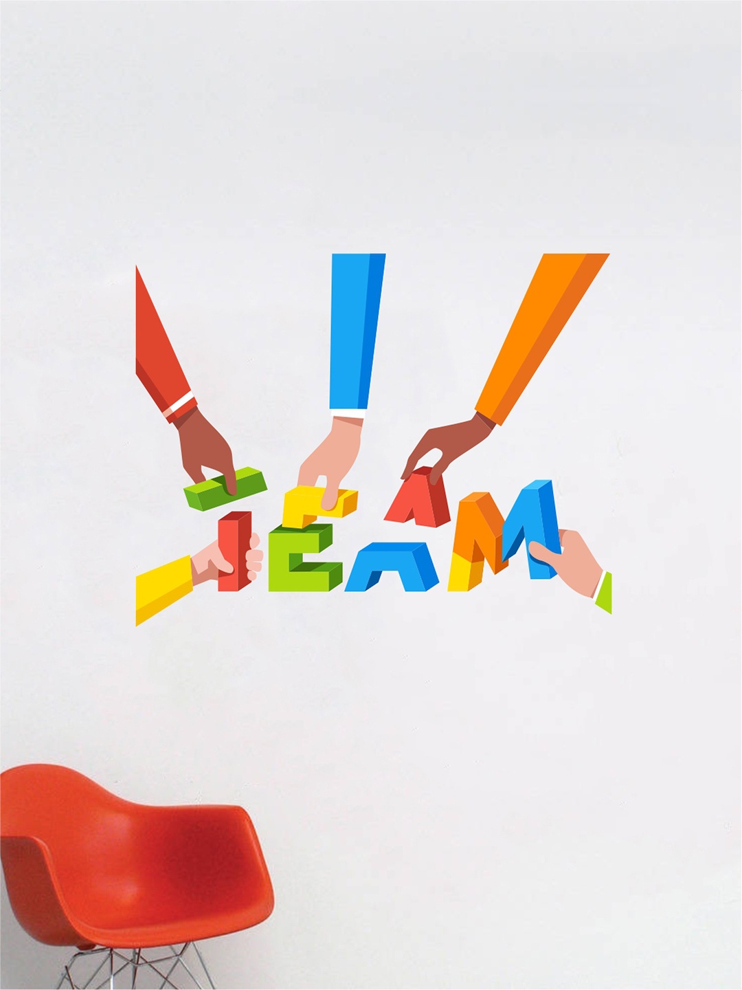 

rawpockets Multicoloured PVC Vinyl Team Business Wall Stickers, Multi