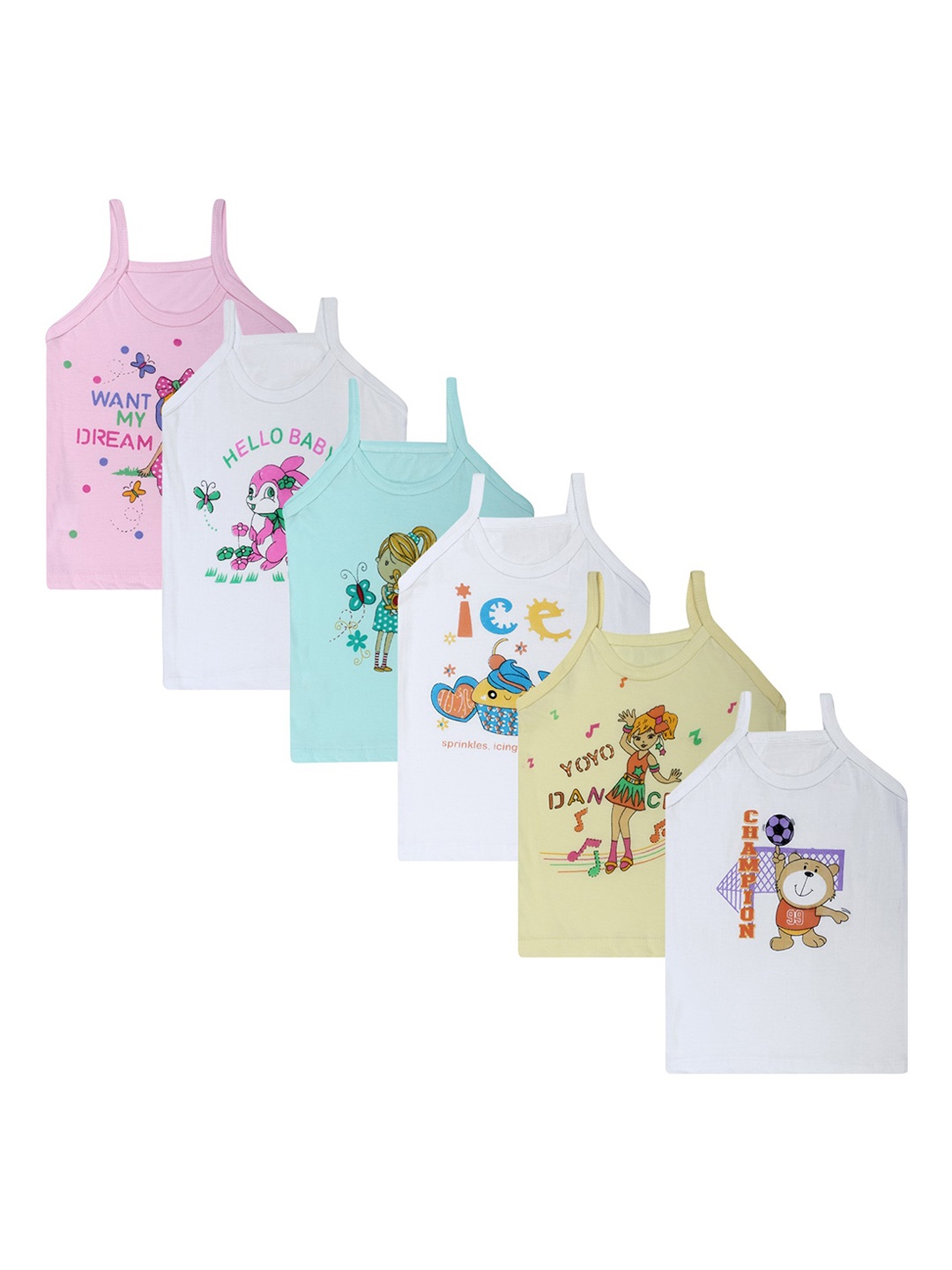 

Superminis Infant Girls Pack Of 6 Assorted Innerwear Vests 50049-SMCOGVMX