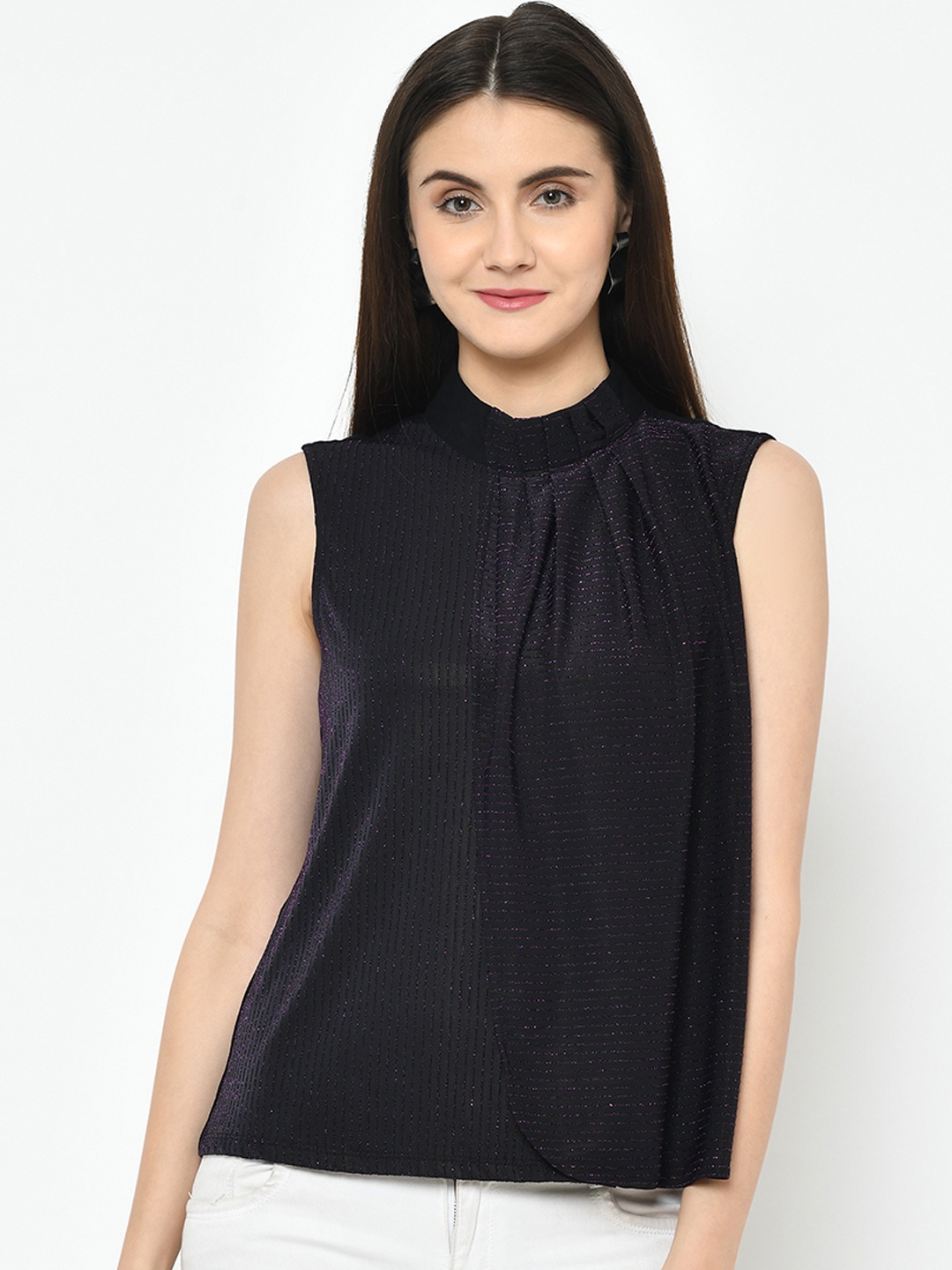

Latin Quarters Women Black Striped Top