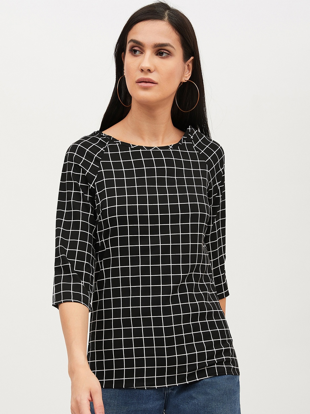 

Harpa Women Black Checked Top