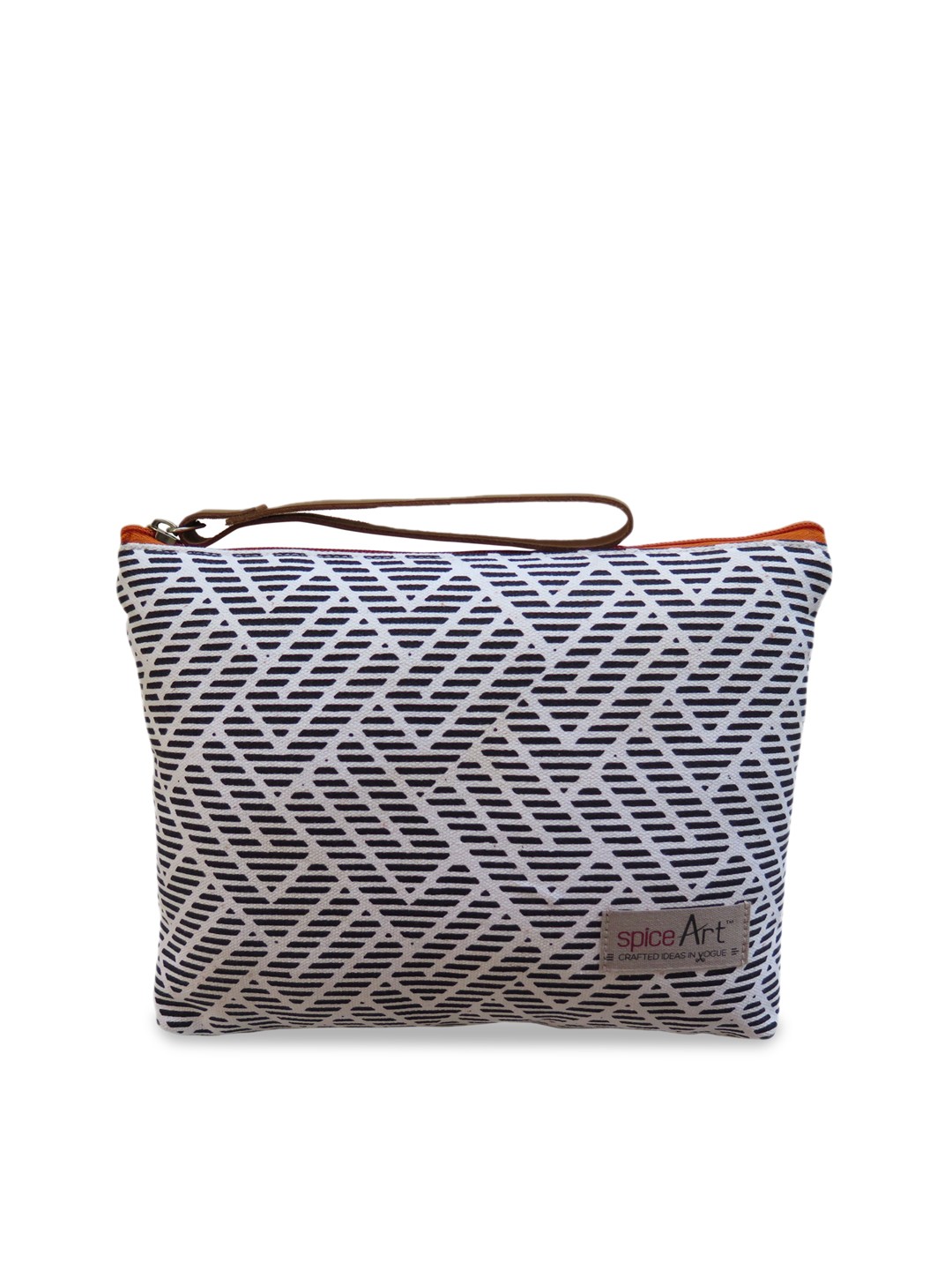 

Spice Art Women White & Black Printed Canvas Cosmetic Pouch