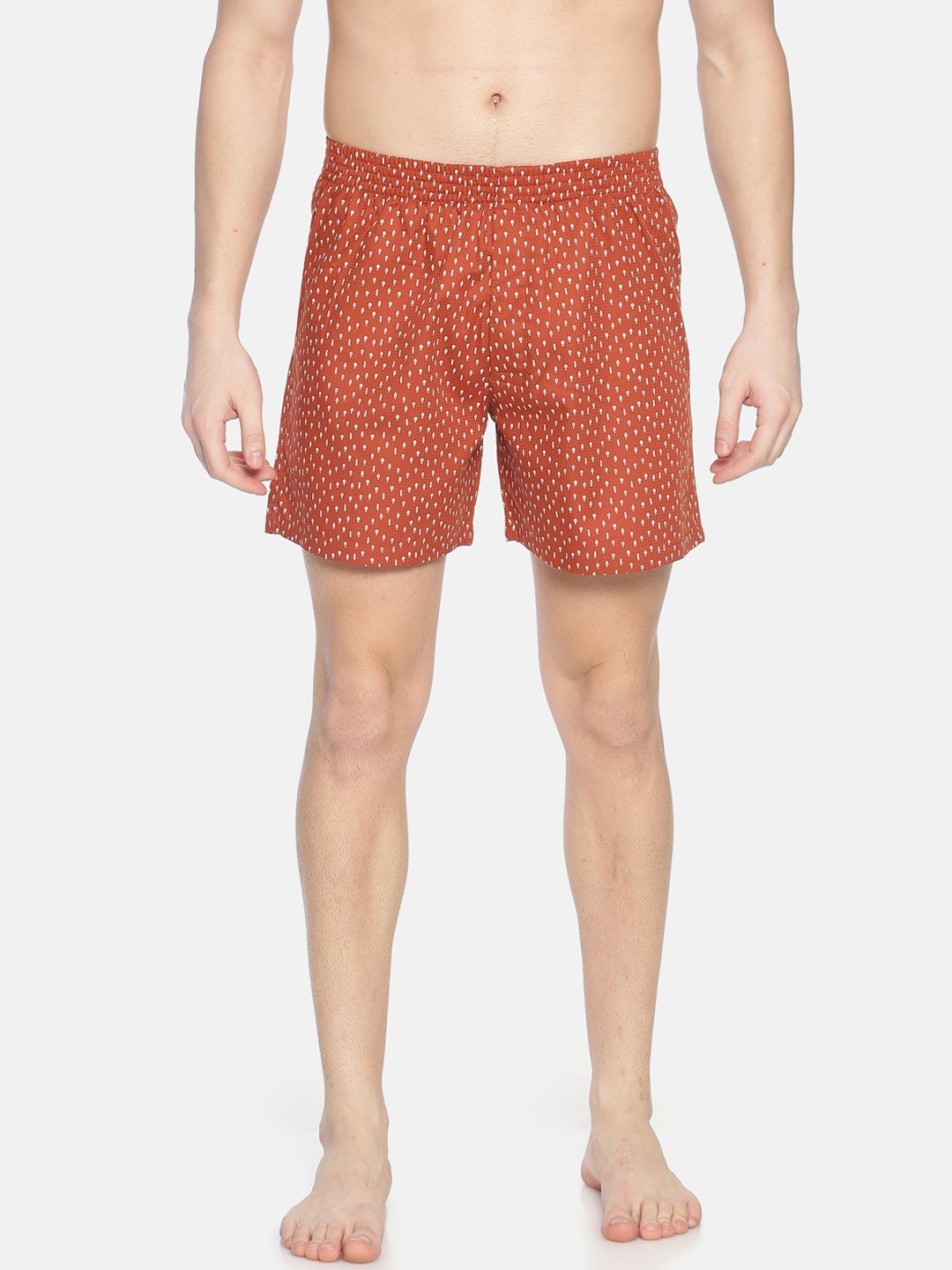 

Bene Kleed Men Rust Orange Anti-Bacterial Printed Pure Cotton Boxers BOMBS02SC04L34-3800B